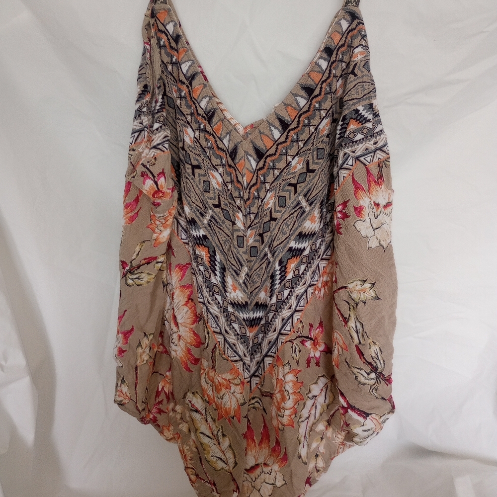 Floral Camisole with Orange and Cream Accents